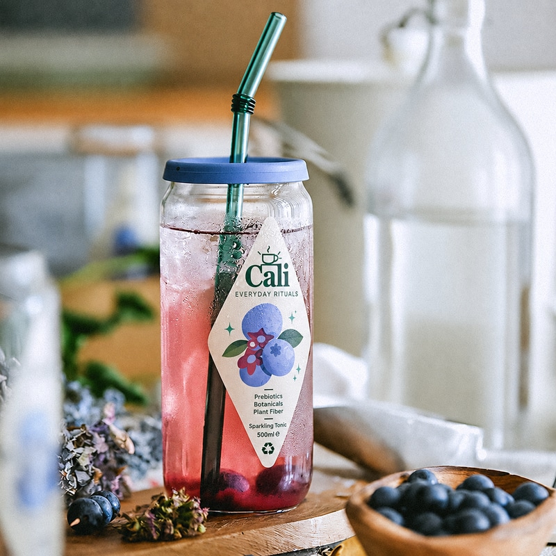 Summer Glass Cup with Lid — Breeze